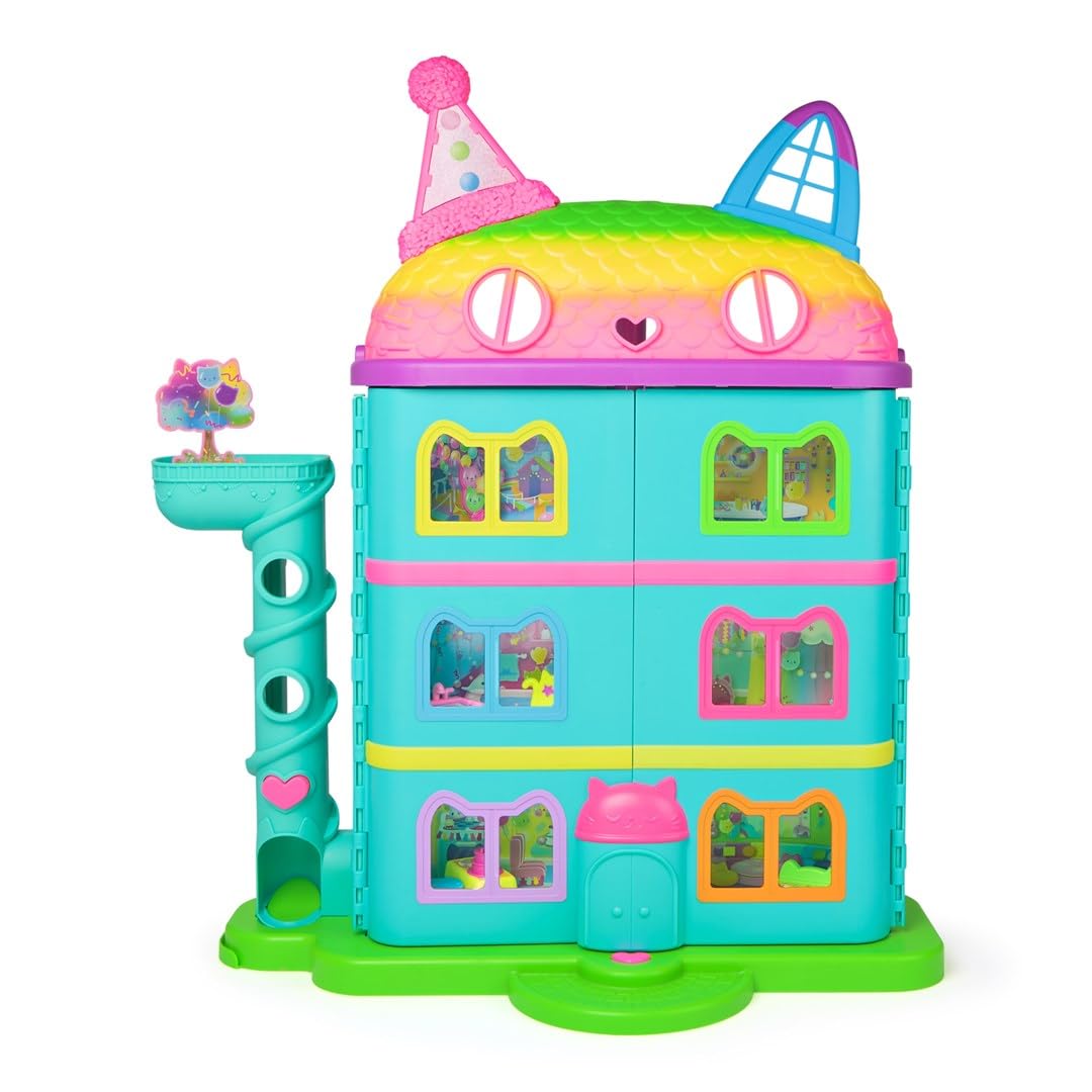 Gabby's Dollhouse, 15 Pc Celebration Dollhouse, 25-Inches Tall, with Toy Figures, Doll House Furniture & 10 Sounds, Kids Toys for Girls & Boys Ages 3+
