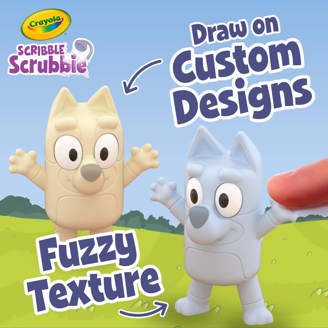 Crayola Scribble Scrubbies Bluey Poolside Playset (4ct), Washable Bluey Toy Set for Kids and Toddlers, Gifts for Girls & Boys, Ages 3+