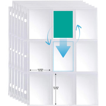 1800 Pockets Trading Card Sleeves, Premium 9-Pocket 100 Pages, Double-Sided Baseball Binder Sleeves, Protectors Binder Sheets for TCG Card Storage