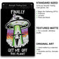 Fantasy North - Finally - Get Me Off This Planet - Aliens UFO Meme - 100 Textured Matte TCG Card Sleeves - Fits Magic MTG Commander Pokemon and Other