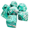 Chessex Mega-hedral Poly Set - Marble, Oxi-Copper w/White (7)