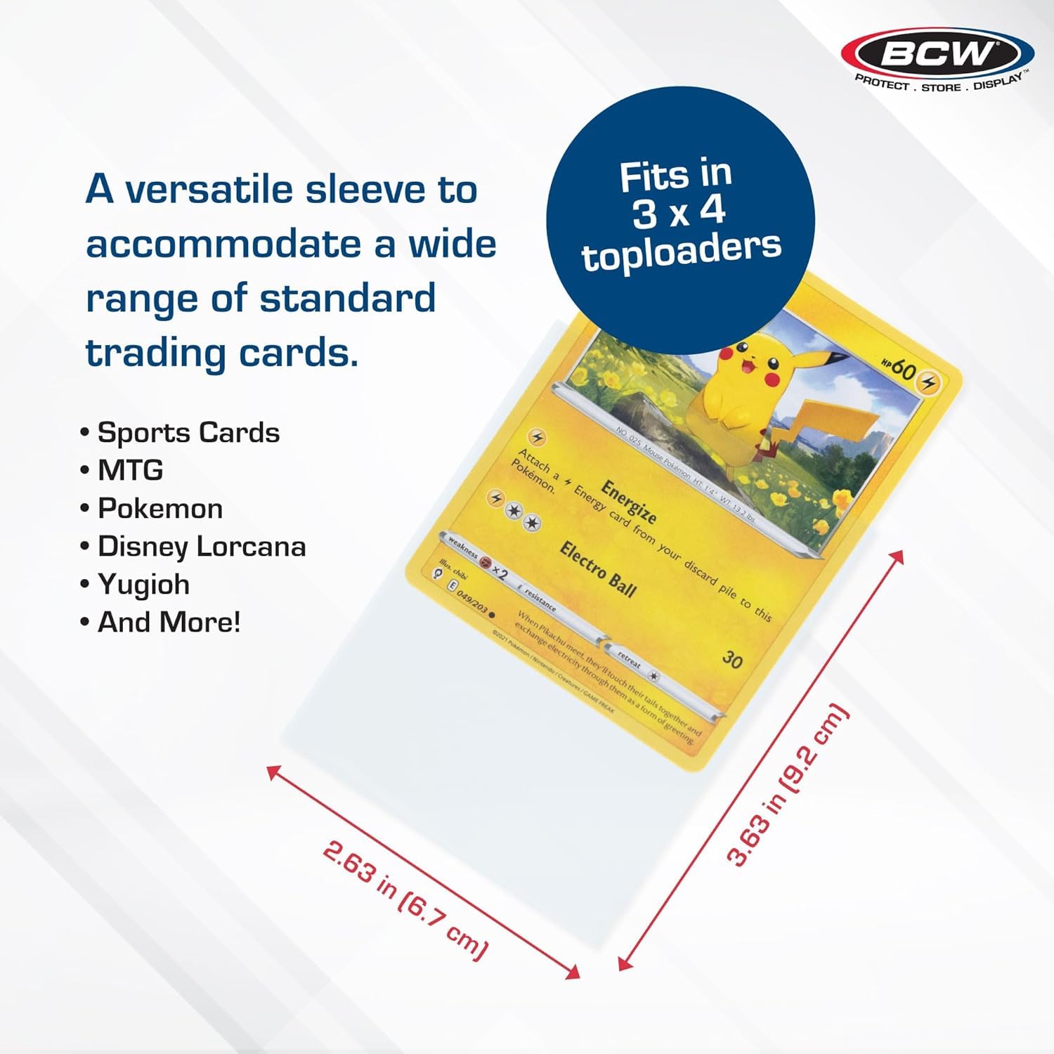 BCW Standard Penny Sleeves - 1500 Count | 2-5/8" x 3-5/8" Crystal Clear, Acid-Free | for Trading Cards - Baseball, Basketball, Football, Hockey