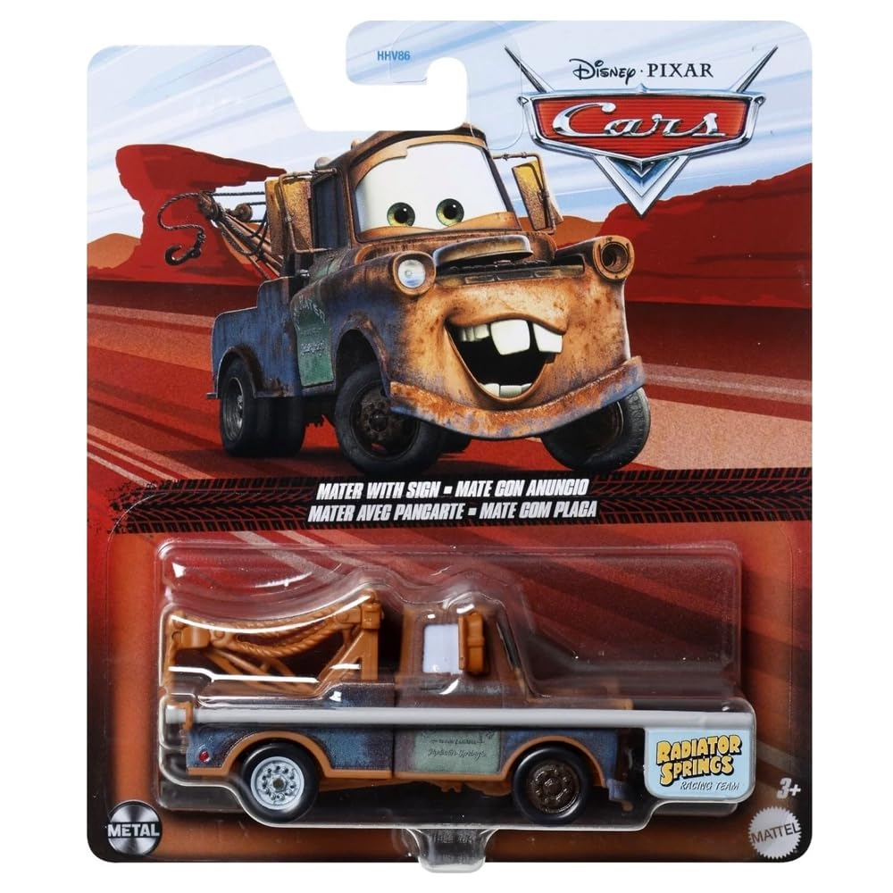 Mattel Mater with flag, Hook Cars 1:55, Die-cast car, metal, HTX86