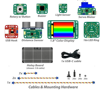 DUELink Smart Electronic Building Blocks Kit: Use with Python, Javascript, Arduino, RPI, MakeCode, or MicroBlocks.