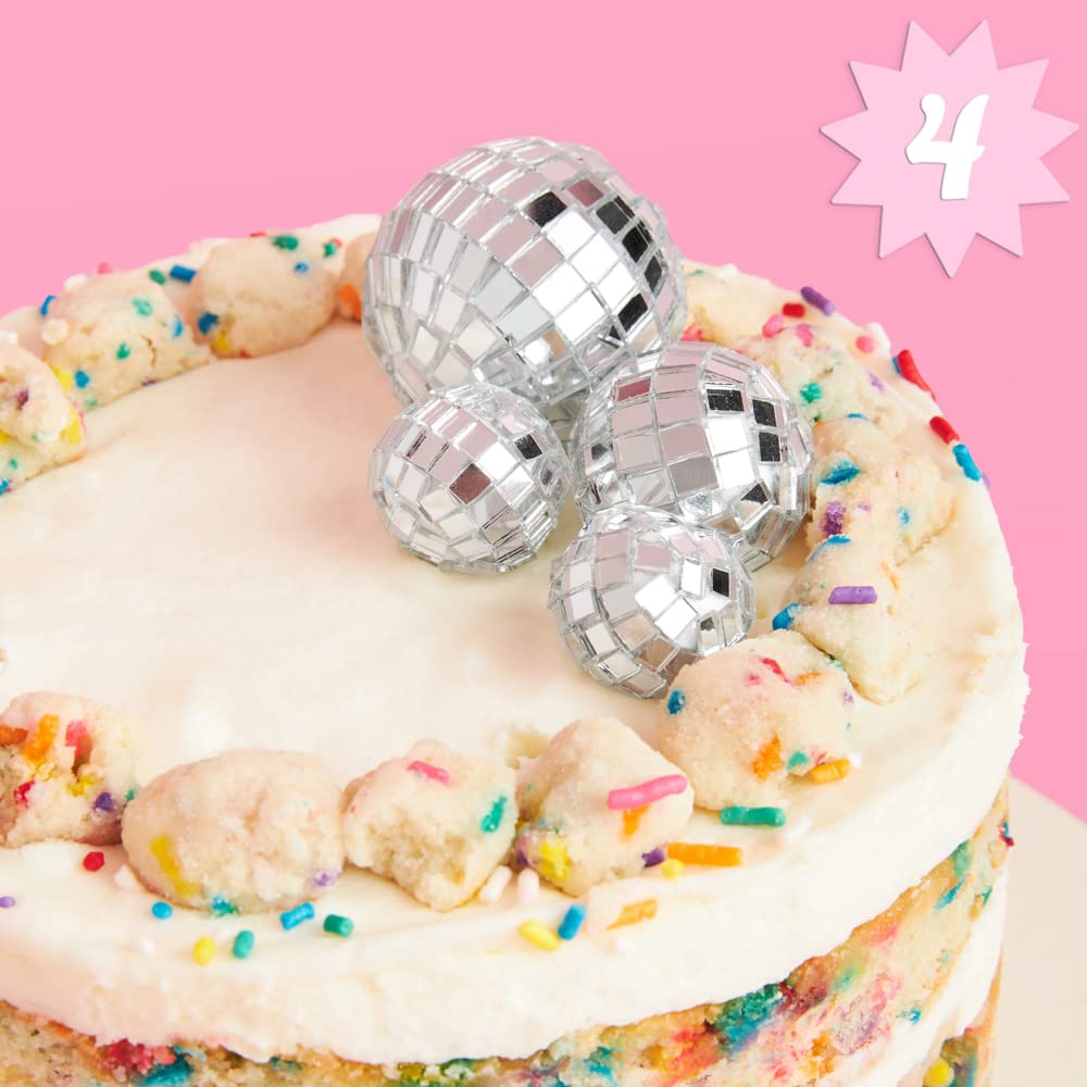 xo, Fetti Disco Ball Mini Cake Topper - 4 Pieces | Eras Birthday Supplies, Bday Cake Decoration, Last Disco Bachelorette Party