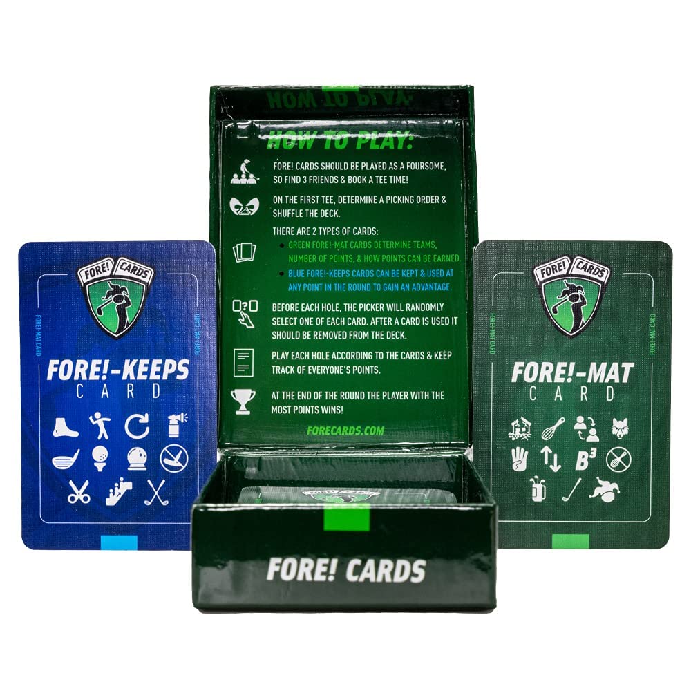 Fore Cards On Course Golf Game - Interactive Golf Card Game for Fun, Strategy & Competition - Mix Classic & Unique Formats - Fore Cards Golf Games