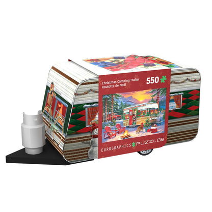 Christmas Camping Trailer Tin