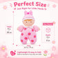June Garden 9" My First Doll Sienna - Soft Plush Baby Doll with Rattle - Pink Outfit