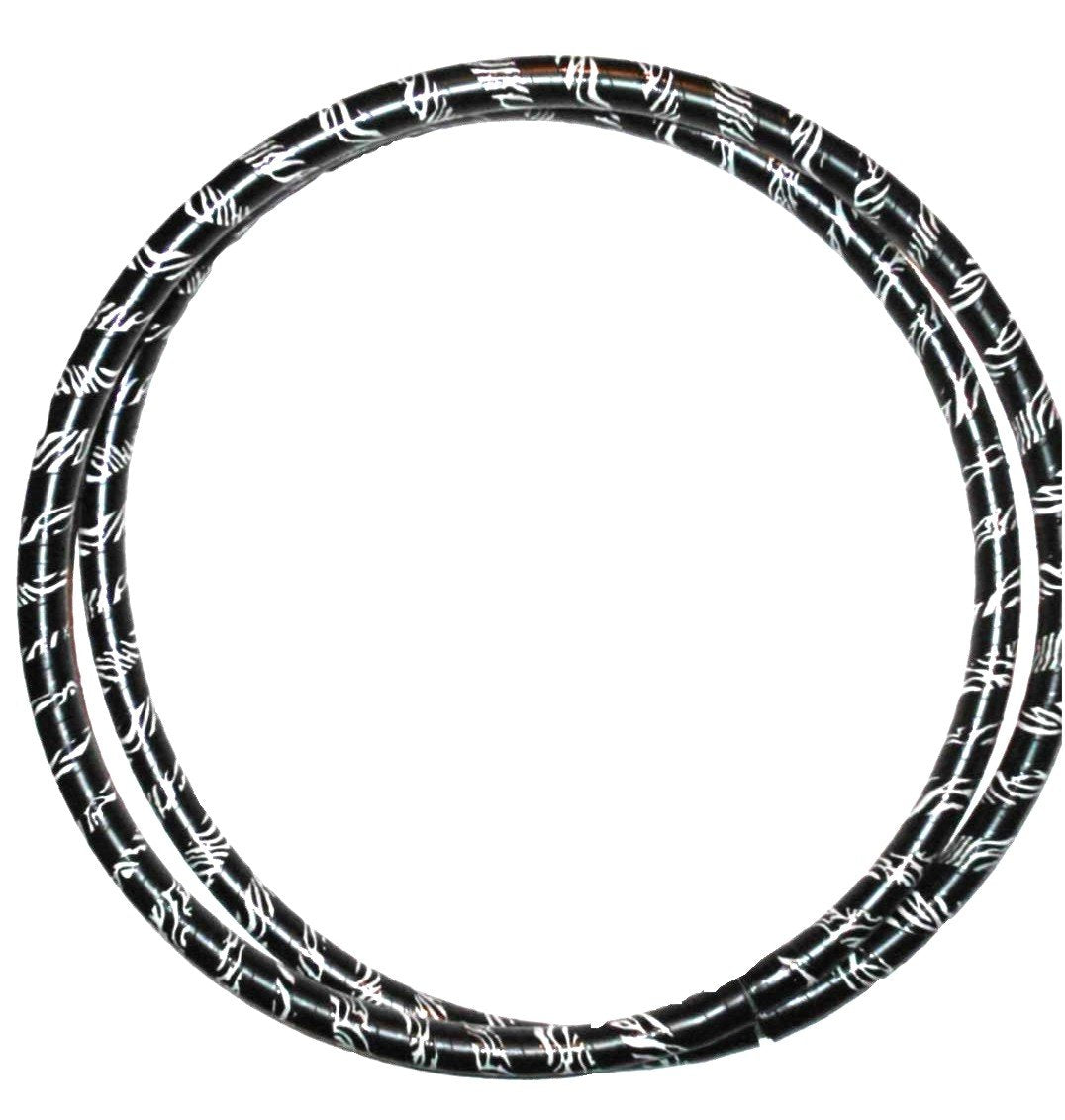 Anjbo Creations 38 Inch Dance Hoop, Travel Collapsible Weighted Hula Hoop, Black & White Zebra Print, Fitness Workout Hula Hoop - Size 38" Diameter