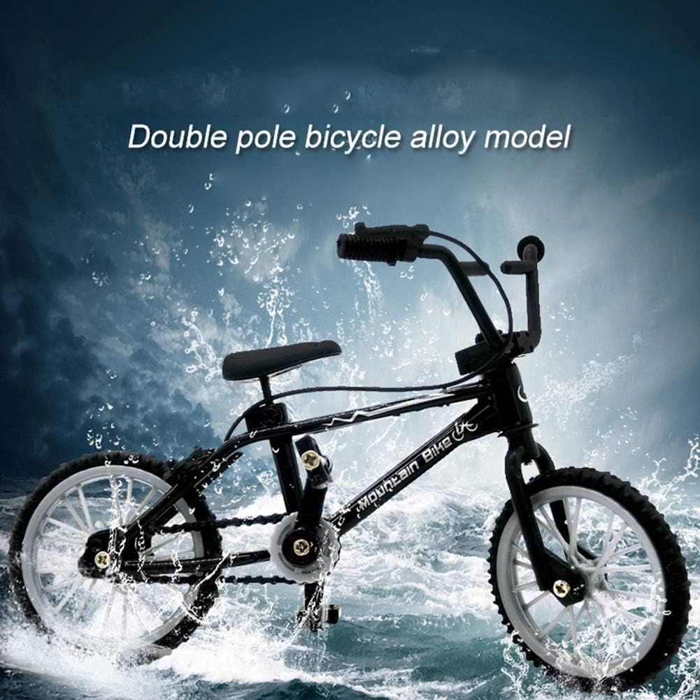 ydzqdxzz 2Pcs Black 1/18 Finger Bike Action Figure Toy,Mini Finger Mountain Bike Model Art Crafts Desktop Decor