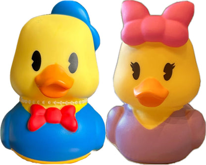 Just Play Rubber Ducks Collection, Donald The Duck and Daisy, 3" Bath Toys
