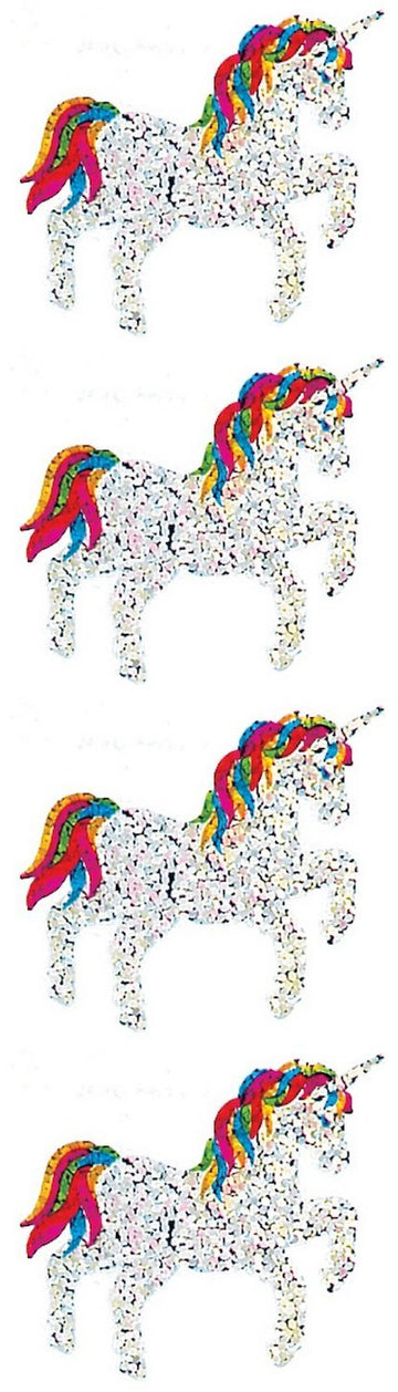 Jillson Roberts Prismatic Stickers, Unicorn with Rainbow Mane and Tail, 12-Count (S7191)