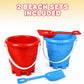 ArtCreativity 6" Beach Bucket and Shovel for Kids (Set of 2) Includes 2 Sand Shovels and 2 Buckets with a Sand Castle Design Inside, Sandcastle
