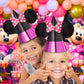 Minnie Mouse Forever Pink & Black Cone Hats - 7.25" x 6.5" (8 Pcs) - Vibrant Foil & Paper Party Accessories for Kids Themed-Parties & Events