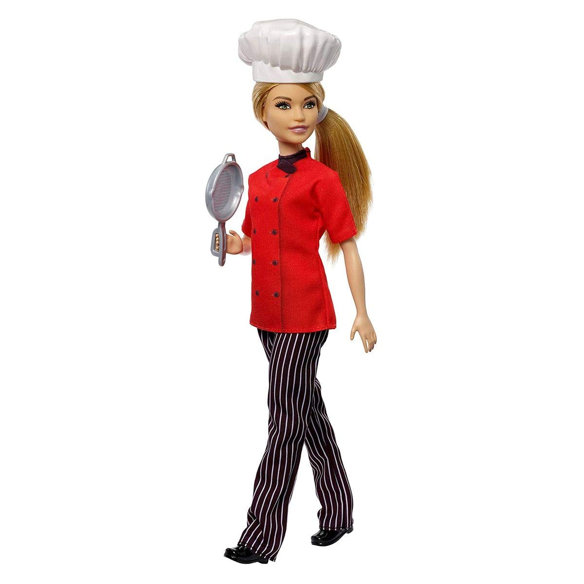 Barbie Chef Doll, Petite, Dressed in Chef-Inspired Coat with Frying Pan, Chef's Hat and Blonde Hair, Gift for 3 to 7 Year Olds