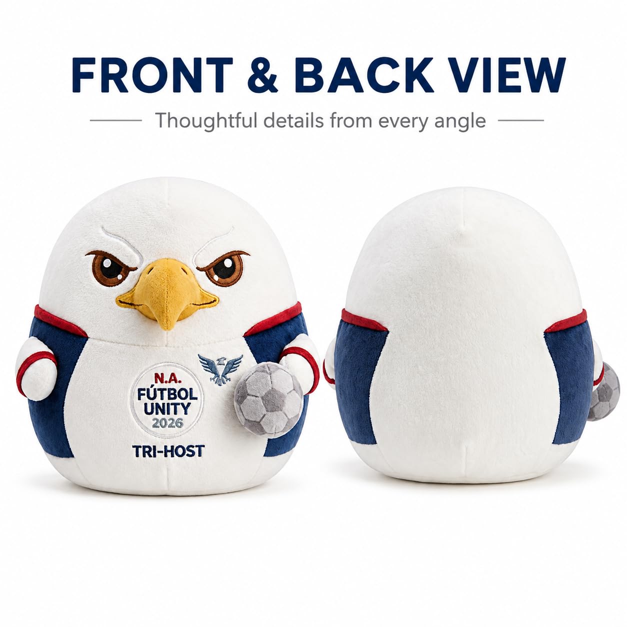 TDQNBKDG Cute Chubby Eagle Stuffed Plush Doll, Soft Embroidered Bird Throw Pillow Toy, Decorative Mascot Plush, for Family Friends All Occasions