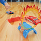 Flat 2 Fast Stunt 2-Pack Playset - All-Inclusive Set with Launch Ramp, Fire Ring, Tunnel & 2 Flat Car Racers - Build Custom Stunts - Ages 5+