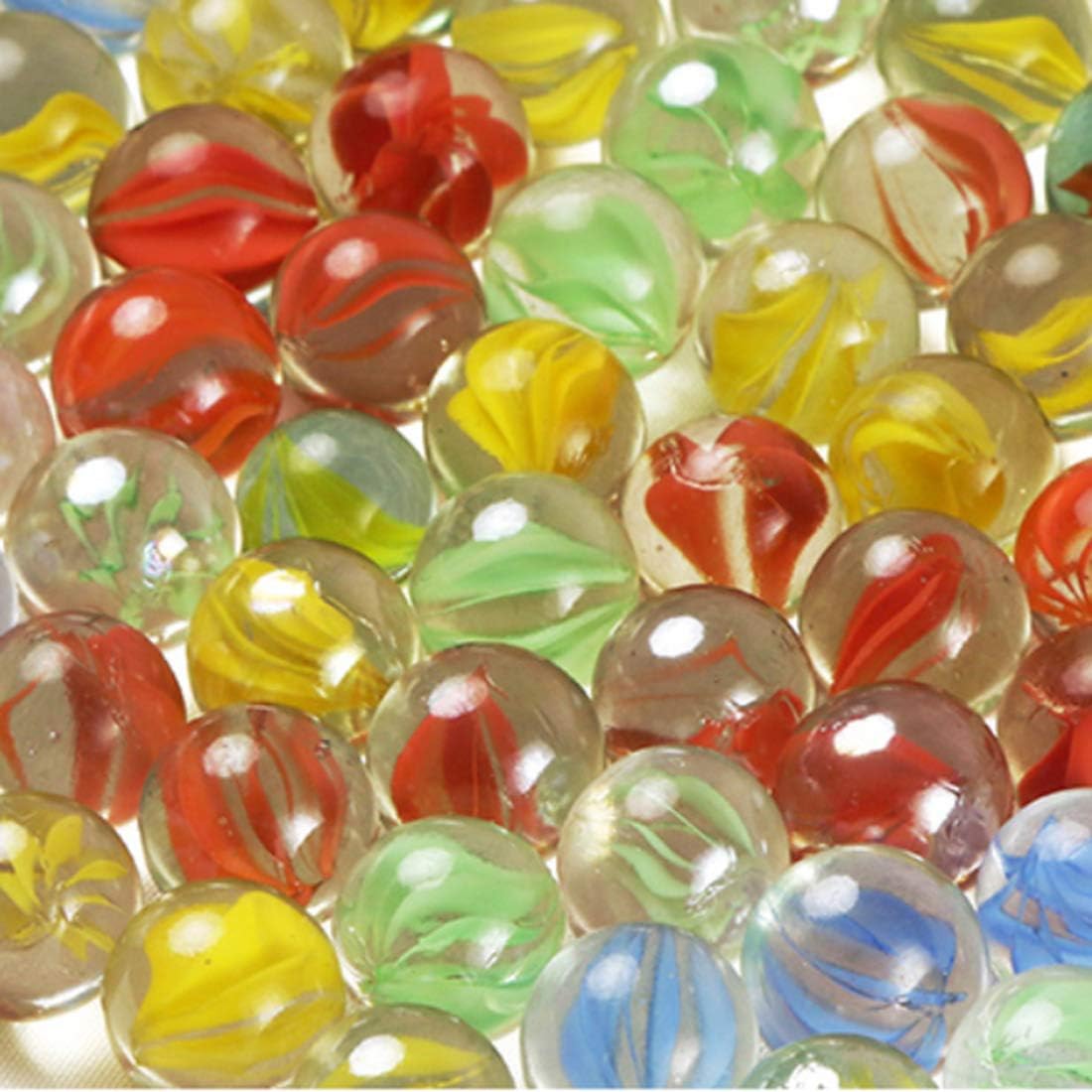 Beauy Girl 30pcs Glass Marbles 1 Inch Player Marbles in Bulk, Cats Eyes Marbles Bulk for Marble Bounce Game, Vase Fillter, Party Favors