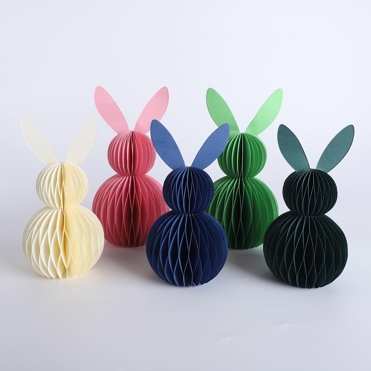 Easter Decorations,5 Pcs Easter Bunnys Honeycomb Table Centerpiece,3D Rabbits for Spring Easter Decors, Garden Party, Egg Hunt Supplies
