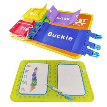 LST LISKTO Montessori Toys Busy Board Shoe Tie Practice for Kids: Gift for Toddlers Learn to Tie, Buckle, Lace, Zip, etc.Lead to Independence,Activity