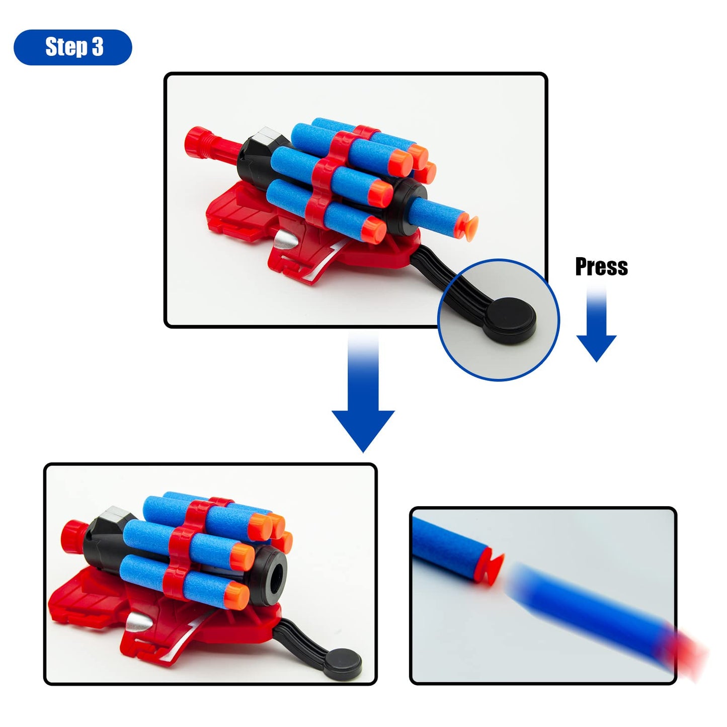 keumi 2 Sets Spider Web Shooters for Kids Halloween Party Favors Cosplay Launcher Gloves with Wrist Toy Set Hero Webs Shooter for Kids