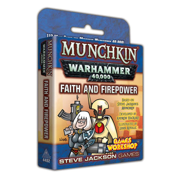 Munchkin Warhammer 40,000: Faith and Firepower Card Game (Expansion) | 112 Cards | Family Game | Fantasy Adventure RPG | Ages 10+ | 3-6 Players | Avg