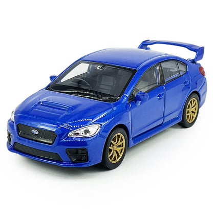 Metanyl Impreza WRX STI Toy Car Racing Sports Diecast Model Car 1/36 Scale Metal Pull Back Vehicle, Doors Open, Zinc Alloy Casting, Boys Toys Kids
