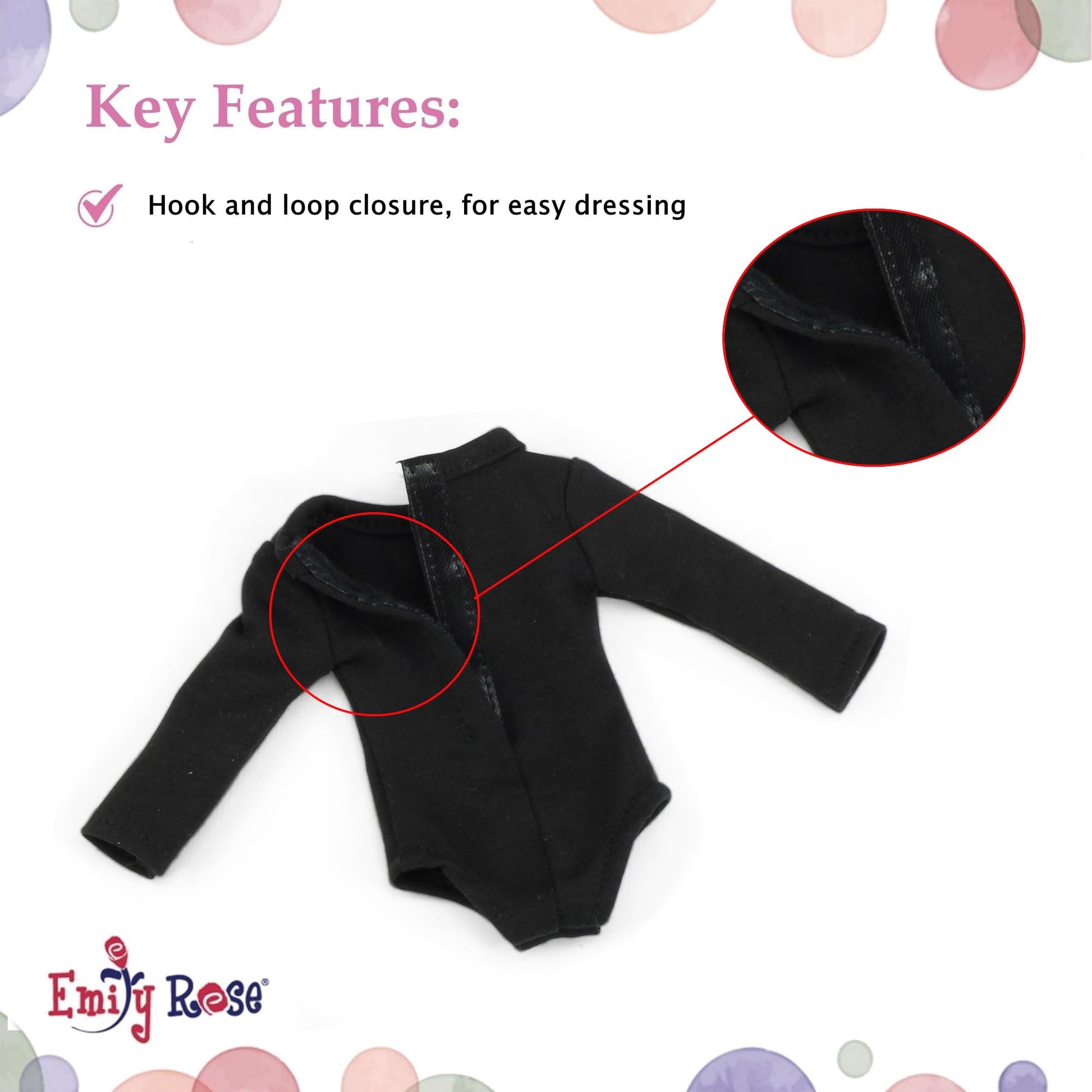 Emily Rose 14" Doll Black Cat Costume 5-Piece Set - Leotard, Tutu, Cat Ears, Tights & Shoes | Compatible with Wellie Wishers Glitter Girls 14" Dolls