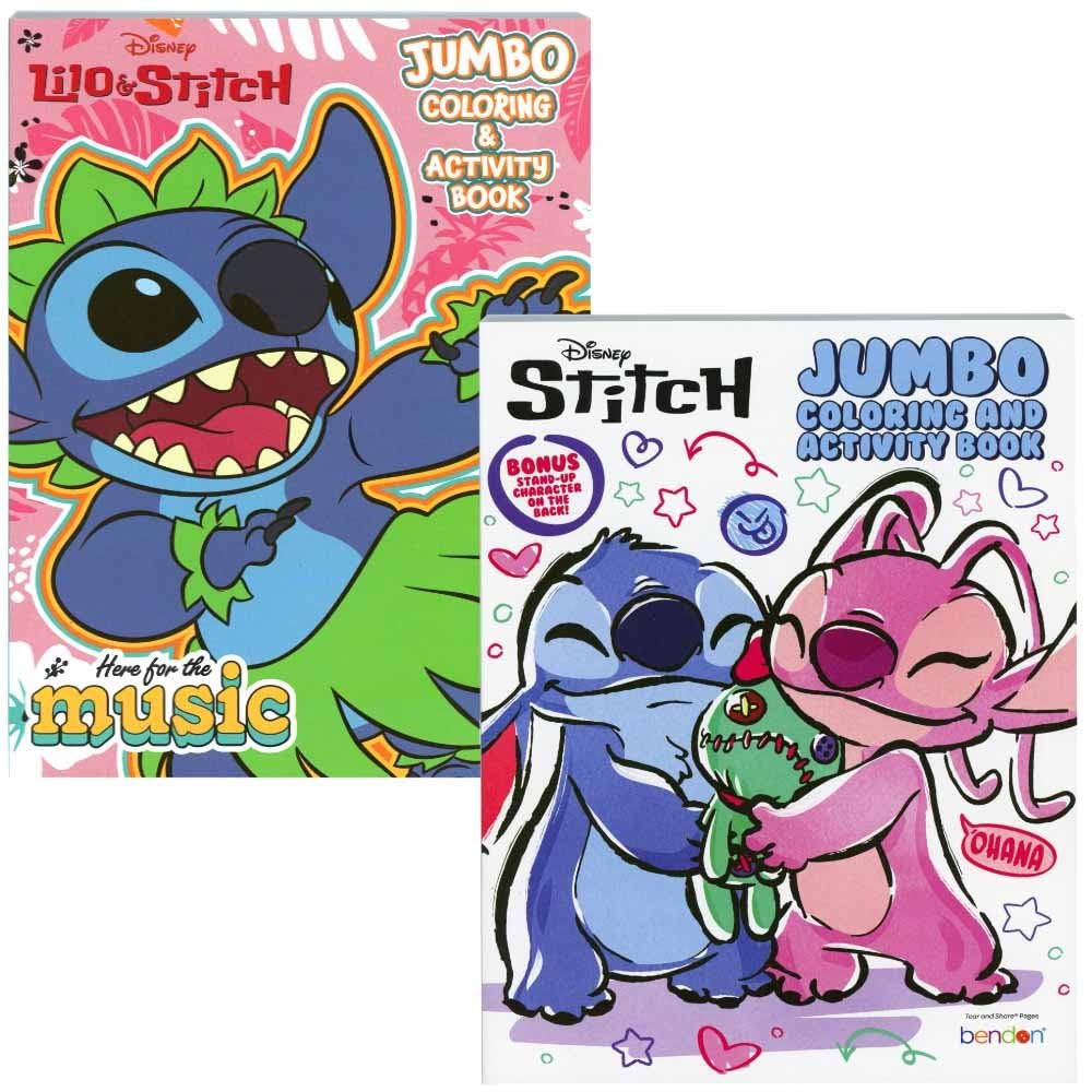 Disney Lilo & Stitch Coloring and Activity Book Set - 2 Pack | Lilo&Stitch: Here for the Music and Stitch&Angel Ohana