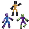 Zing StikBot Shinies 3-Pack - Shiny Metallic Poseable Action Figures with Suction Cups, Collectible Stop Motion Animation Toy Set for Kids