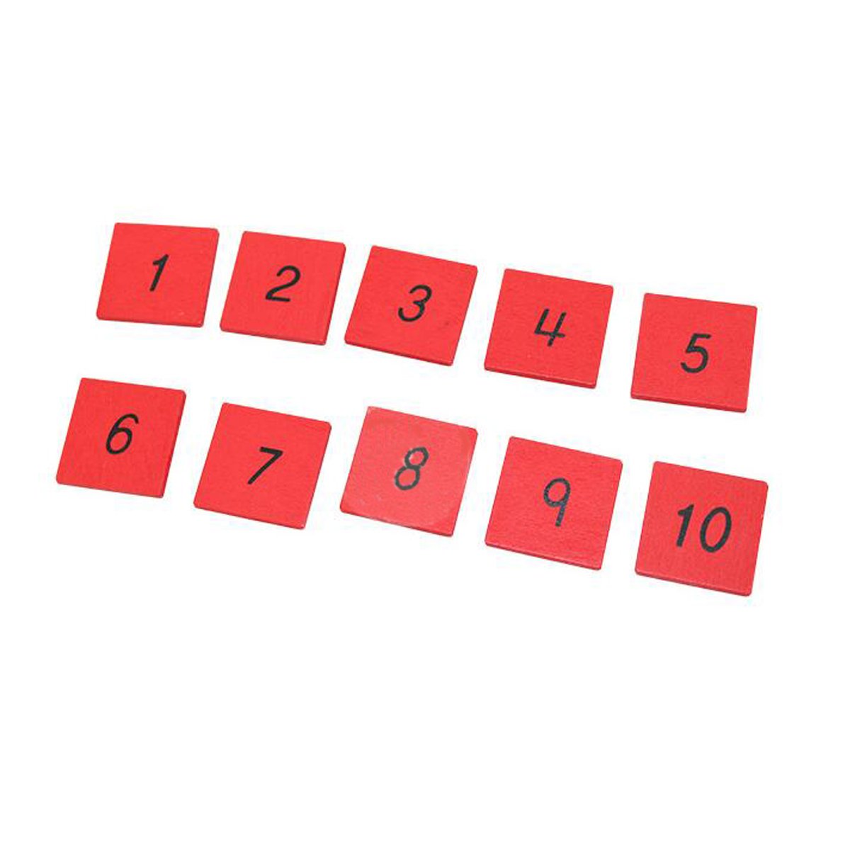 YHZAN Montessori Mathematics Material - Small Numerical Rods with Number Tiles Order of Number and Quanlity Learning Blue Red Color W/Wooden Box