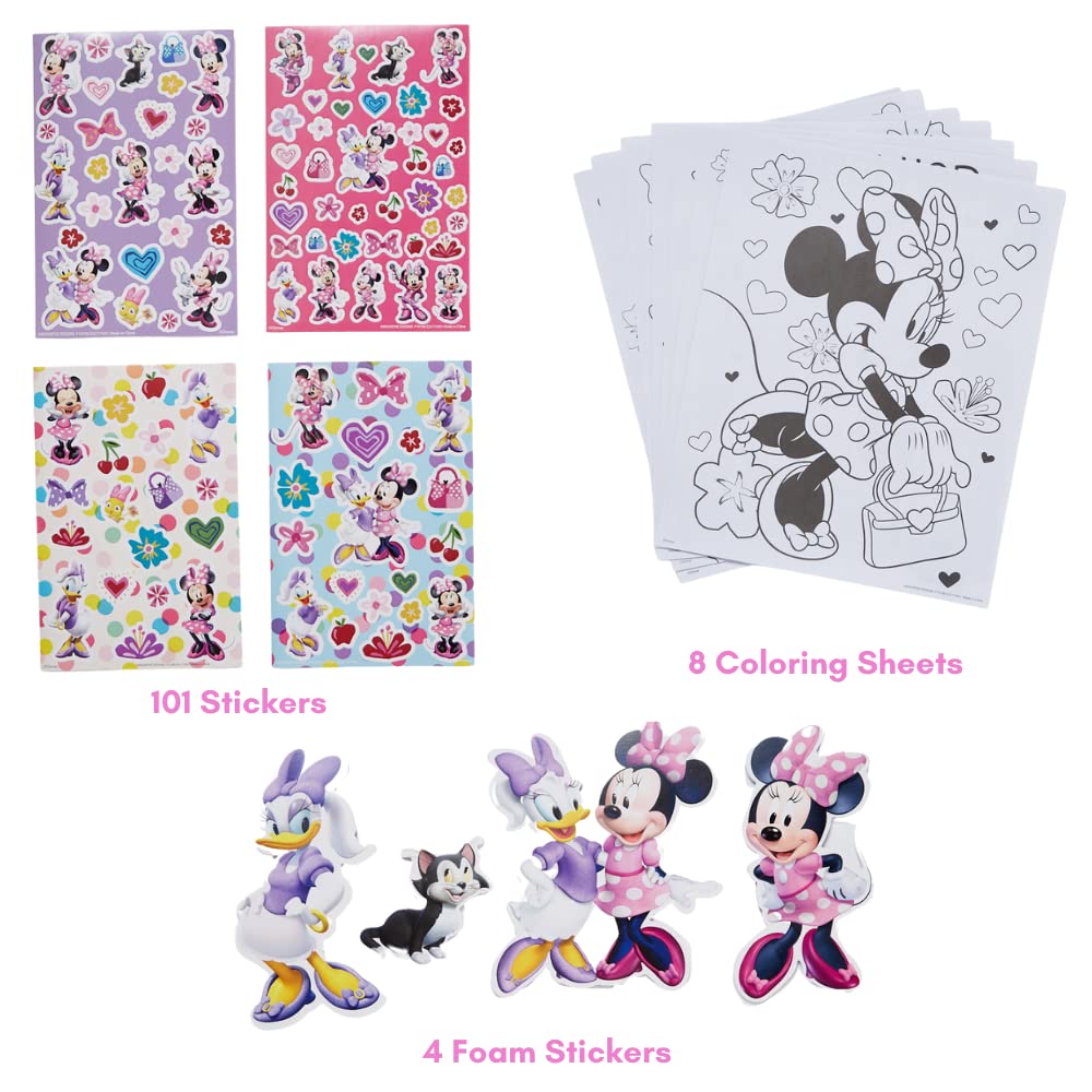 Disney Minnie Mouse Coloring Art Set for Kids with Stickers and Stampers, 150+ Pieces