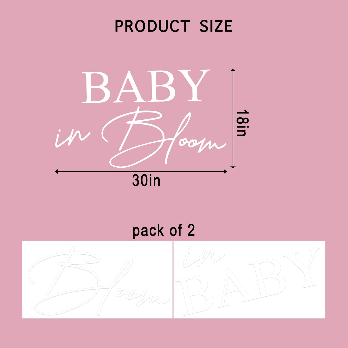 VANGNING Baby in Bloom Baby Shower Decal Sign