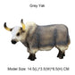 FLORMOON Animal Figures Realistic Yak Plastic Early Educational Toys Cupcake Topper Party Gift for Kids 3+ Year Old(Grey)