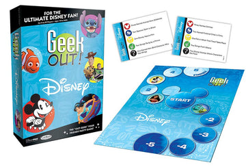 USAOPOLY Geek Out! Disney Party Game | Enchanting Version of Popular Geek Out Board Game | A Trivia Bluffing Game Featuring Favorite Disney Characters