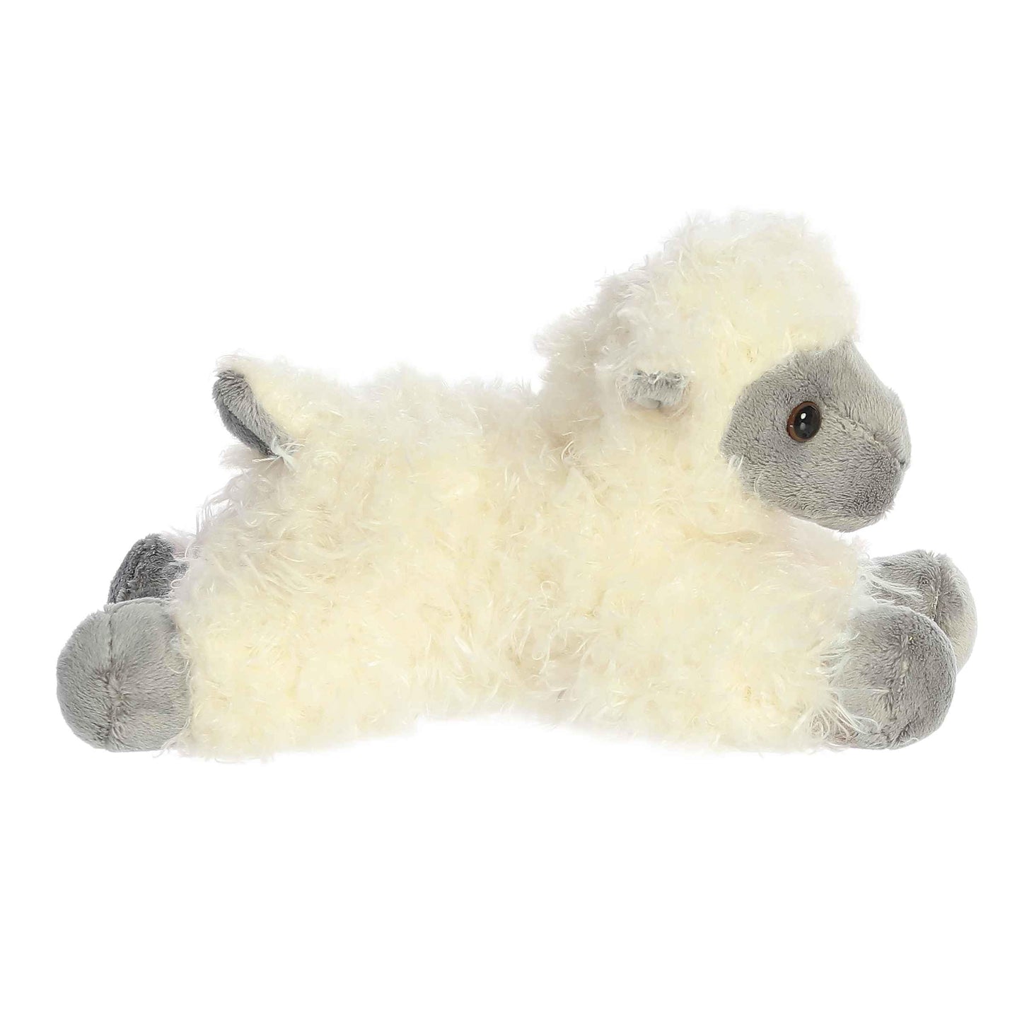 Aurora® Adorable Mini Flopsie™ Black Face Sheep Stuffed Animal - Playful Ease - Timeless Companions - White 8 Inches