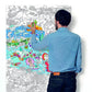 Omy Giant Coloring Poster - Ocean | Discover Magical Underwater Creatures and Lost Treasures | 40 x 28 Inches | Creative Play and Fun for Kids, Teens