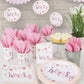 Unique 52036 Pink Christening Paper Cups 8 Pcs