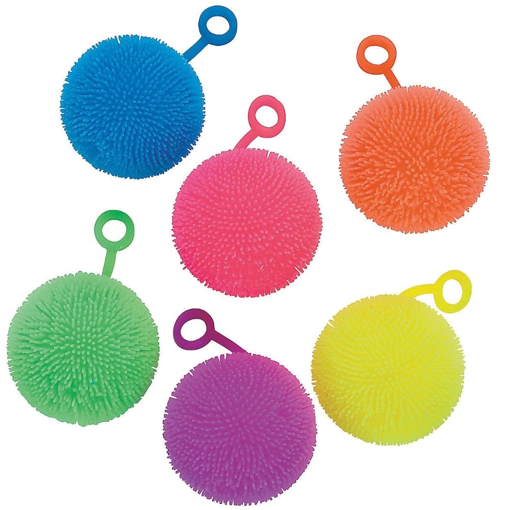 Porcupine Balls - Bulk Set of 12 Puffer Yo Yo Toys and Party Favors - Includes Display Box