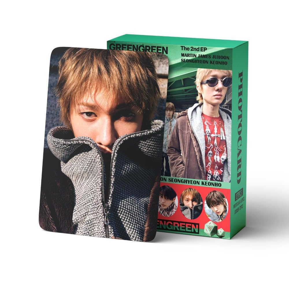 sunlelekz Cortis GREENGREEN Photocard & Sticker Set - 127PCS (55PCS Lomo Cards + 72PCS Stickers) Kpop Collectible Merchandise