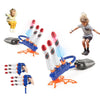 New Bounce Rocket Launcher for 2 Players - Adjustable 2-in-1 Jump Rocket Set - Includes a Sturdy Launch Pad and 4 LED Rockets - Soars Up to 150 Ft