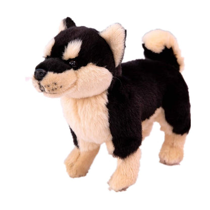 TAMMYFLYFLY Shiba Inu Plush Corgi Pillow Cute Dog Doll Stuffed Animal Plush Toy 12 Inches (Black)