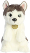 Aurora Adorable Miyoni Tots Sitting Pretty Husky Pup Stuffed Animal - Lifelike Detail - Cherished Companionship - White 10 Inches