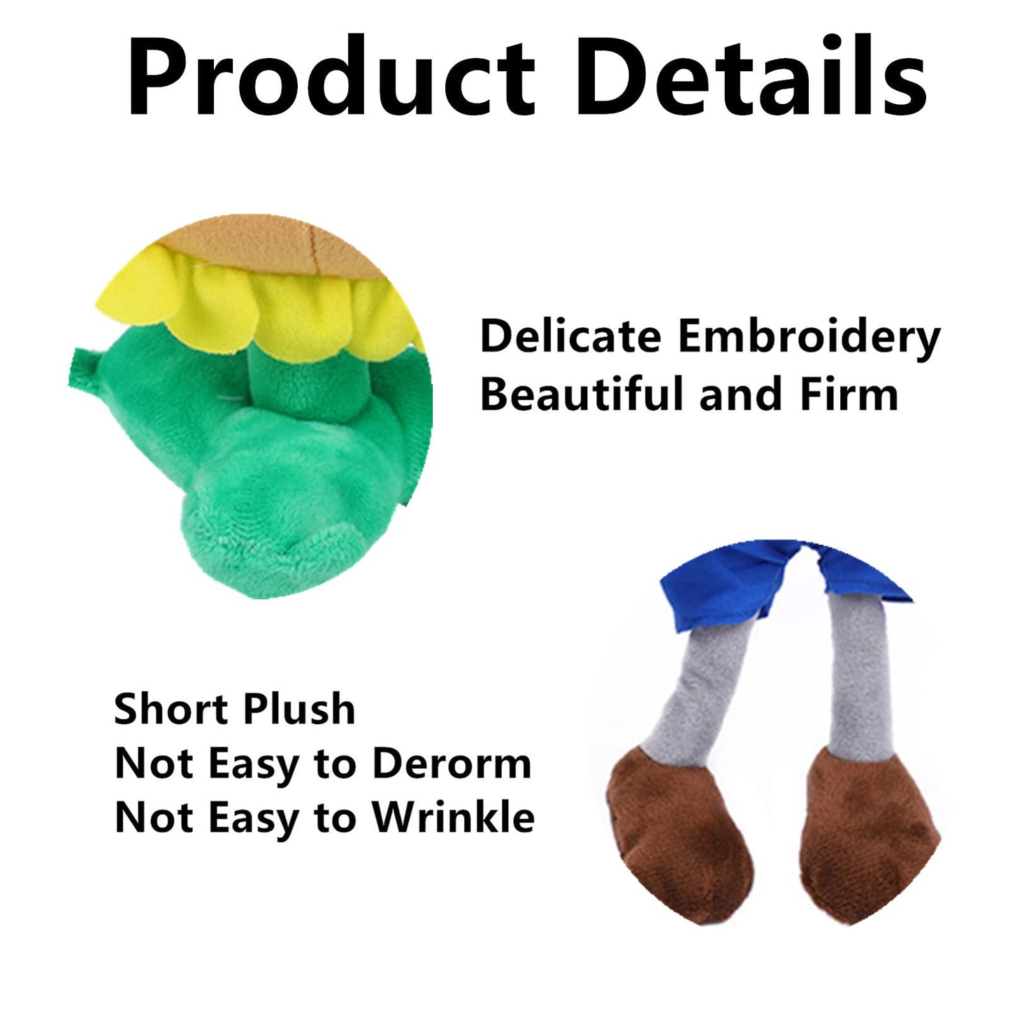 JHESAO 3 PCS Plants and Zombies PVZ Plush Plants Zombies Sets Toy, 1 2 Stuffed Soft Doll PVZ Plush Figure Doll New
