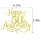 Dxsdgetue Gold Glitter Happy 50th Anniversary Cake Toppers - Wedding Anniversary Party, Company Anniversary Party, 50th Birthday Selected Decorations