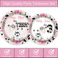 80 Pcs Holy Cow I'm Three Girls Birthday Decorations Moo Moo I'm Three Paper Dinner Plates Napkins Forks Dinnerware for Farm Animals Cow Themed Girls
