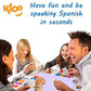 KLOO Learn Spanish Card Game | Home Fun Family Kids Adults | Make Sentences & Talk in a Flash | 2 Decks 100's Words Places & Travel vocab | Juegos de