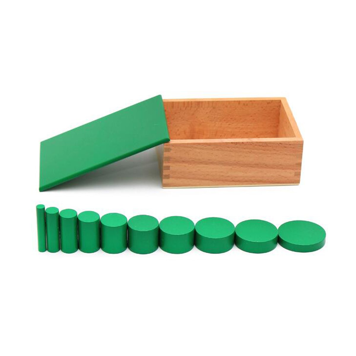 YHZAN Montessori Sensorial Material Knobless Cylinders Kids Wooden Toy (Set of 4) Early Development Tool for Toddlers Wooden Blocks