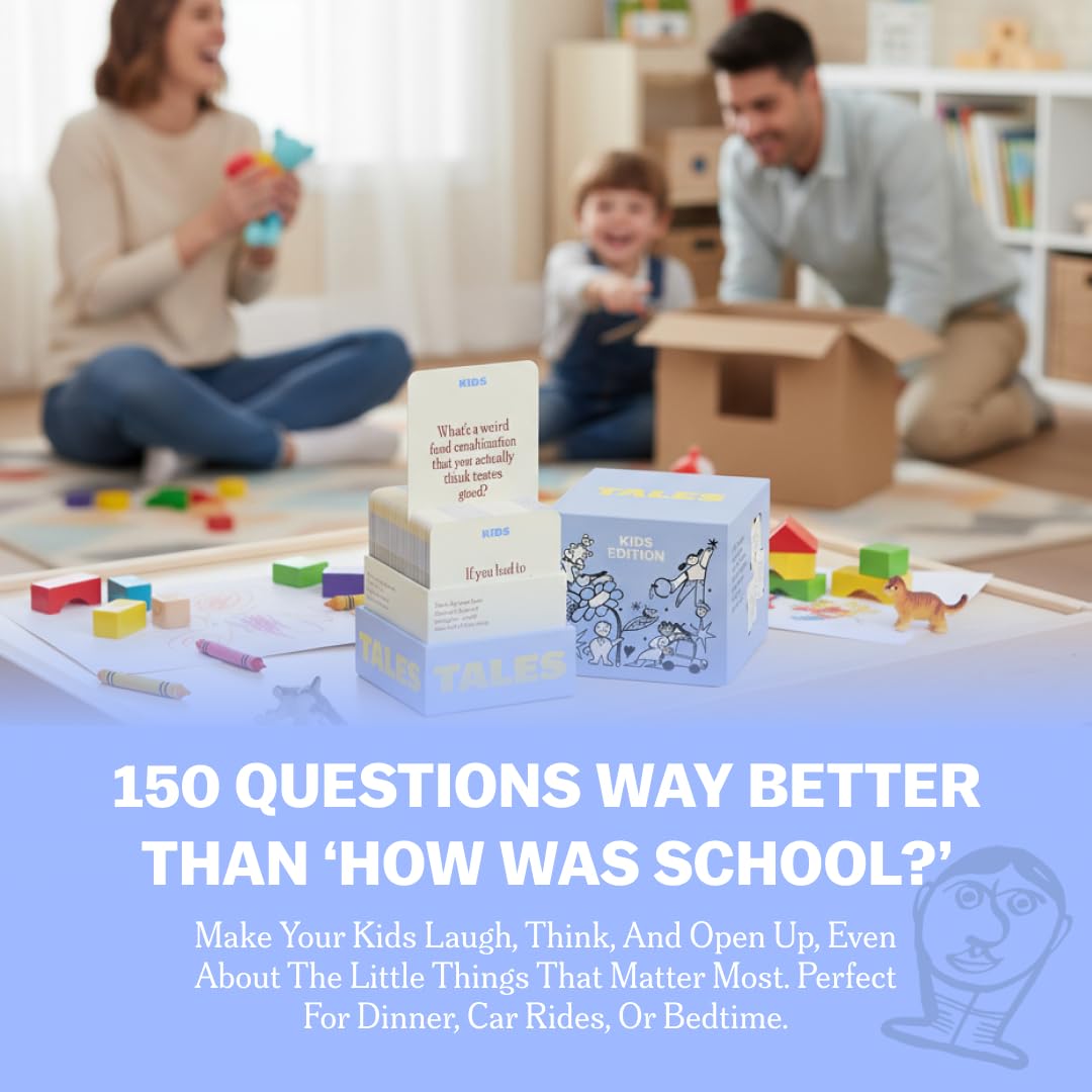 TALES 150 Conversation Cards, Kids Edition, Fun Family Games for Kids, Perfect for Dinners, Road Trips, Classrooms & Game Nights, Gifts & Gatherings
