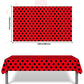 Ghberll Ladybug Party Bags 30Pcs Favor Kit with 1 Tablecover Red Black Polka Dots Tablecloth & Treat Paper Candy Bags for Birthday Party Decorations